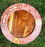 Round Wooden Board - Aboriginal Art